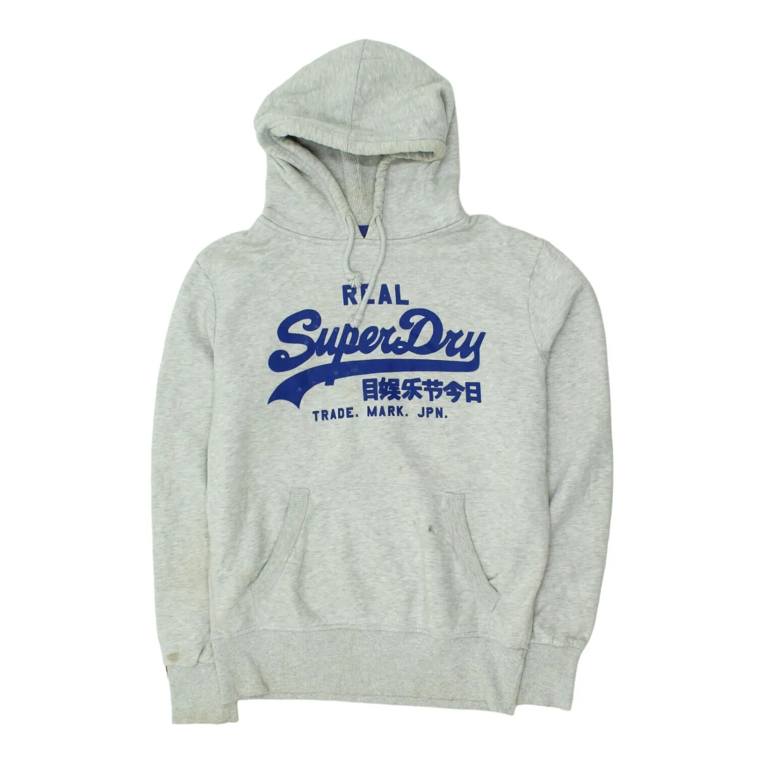 Superdry Mens Grey Pullover Hoodie | Vintage High End Designer Hoody VTG